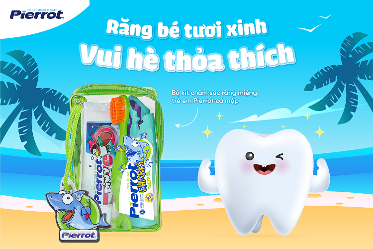 Bộ kit cá mập Pierrot cho răng sạch khỏe, bé tự tin chinh phục mọi cuộc vui